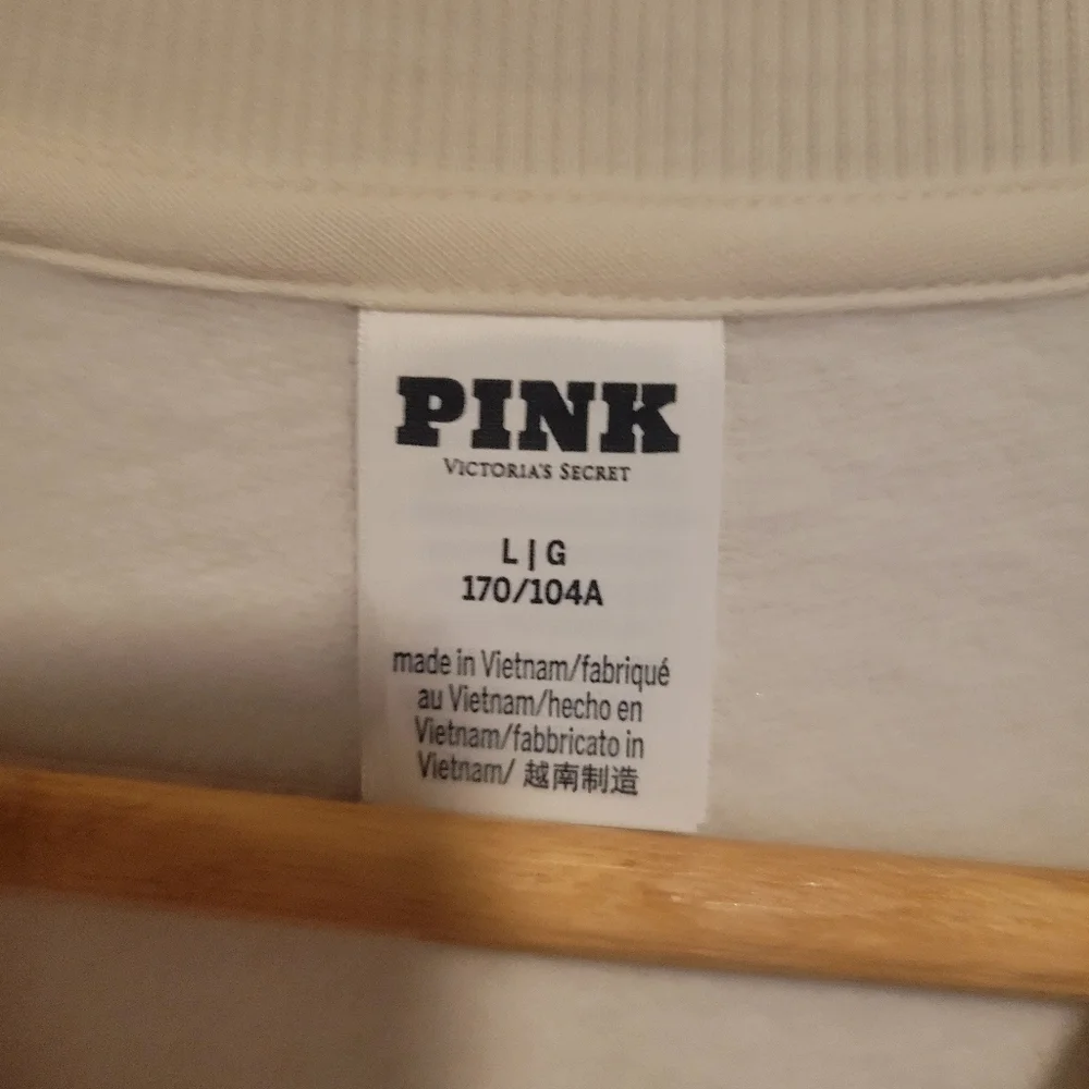 PINK Victoria's Secret glitter cream Sweatshirt size large
